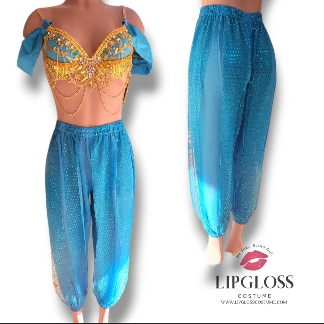 Blue Jasmine Princess Costume with pants – Lipgloss Costume