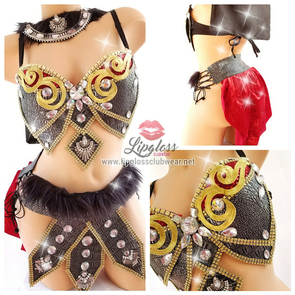 Red Sexy Gladiator Warrior Princess