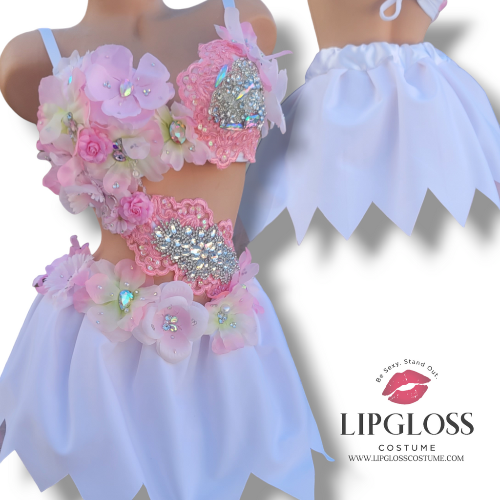 Sexy Pink White Fairy Costume Lipgloss Costume Sexy Pink White Fairy Costume Lipgloss Costume