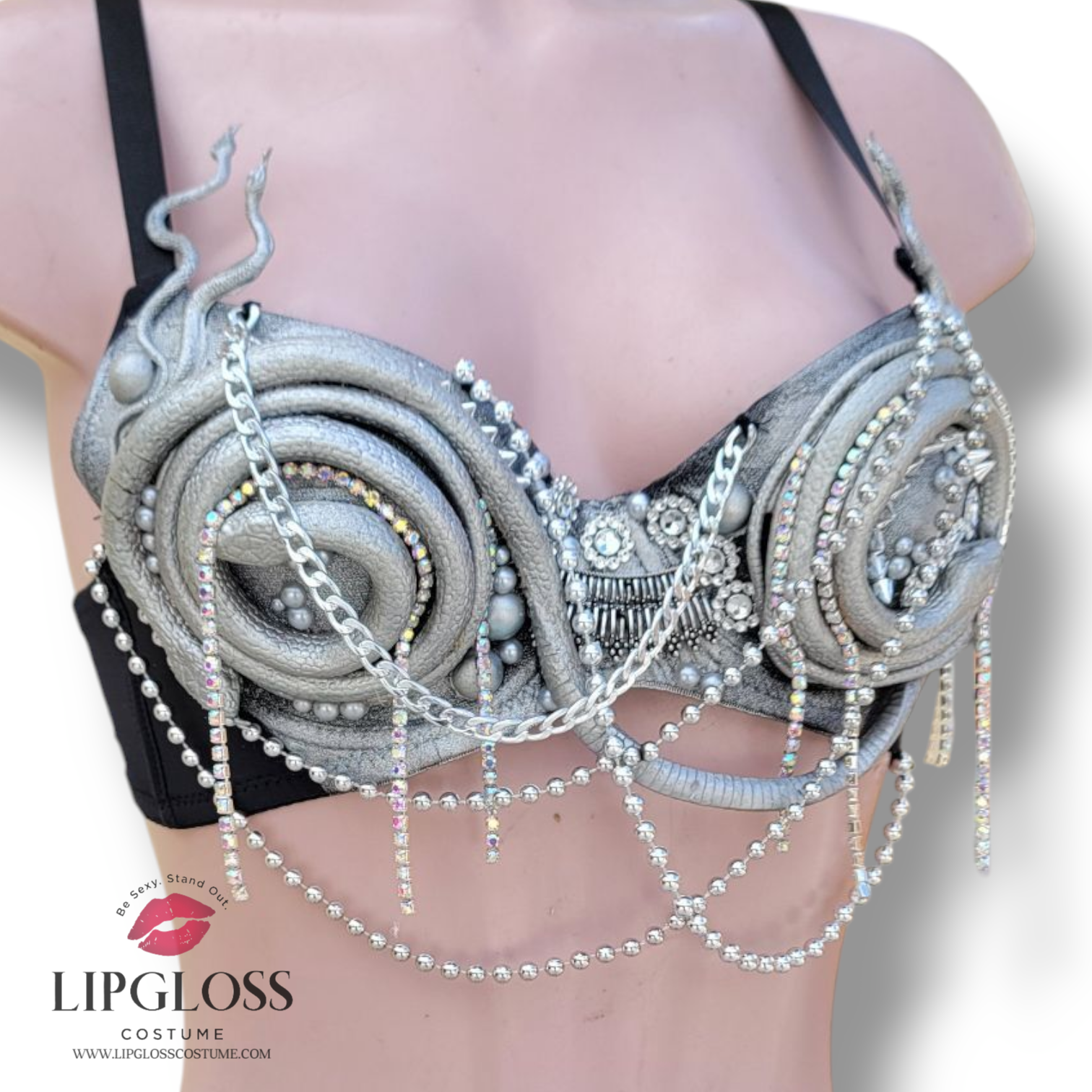 Silver Medusa Snake Bra