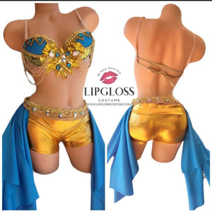 Blue Jasmine Princess Rave Outfit Rave Wear Festival 