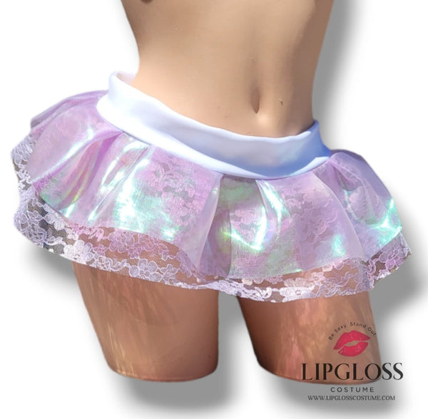 Lollipop Lace Lavender Irridescent Rave Skirt