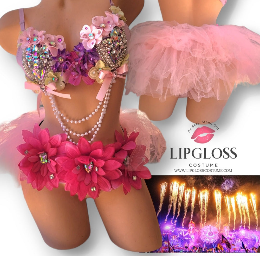 EDC Outfit Pink Rhinestone Set