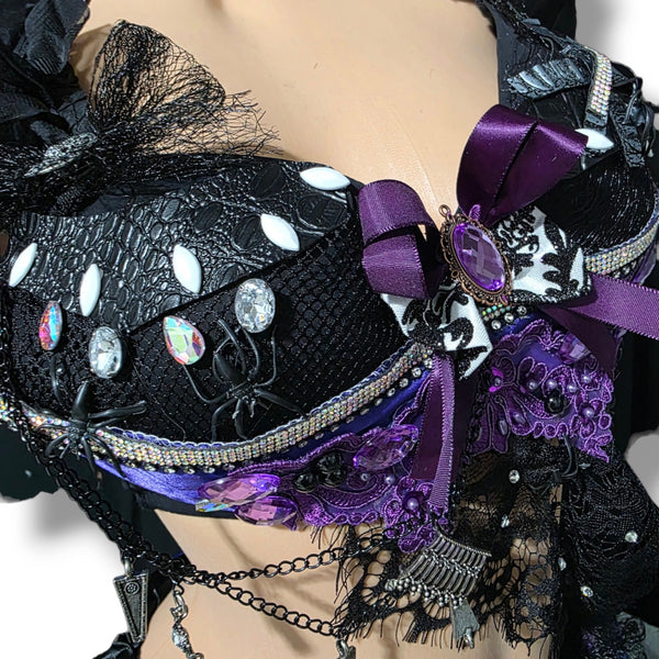 Ready to Ship Purple Black Gothic Witch