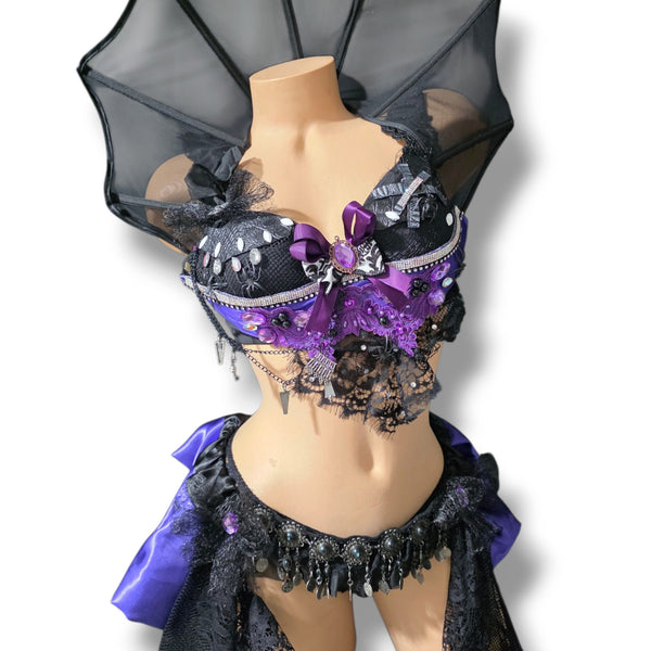 Ready to Ship Purple Black Gothic Witch