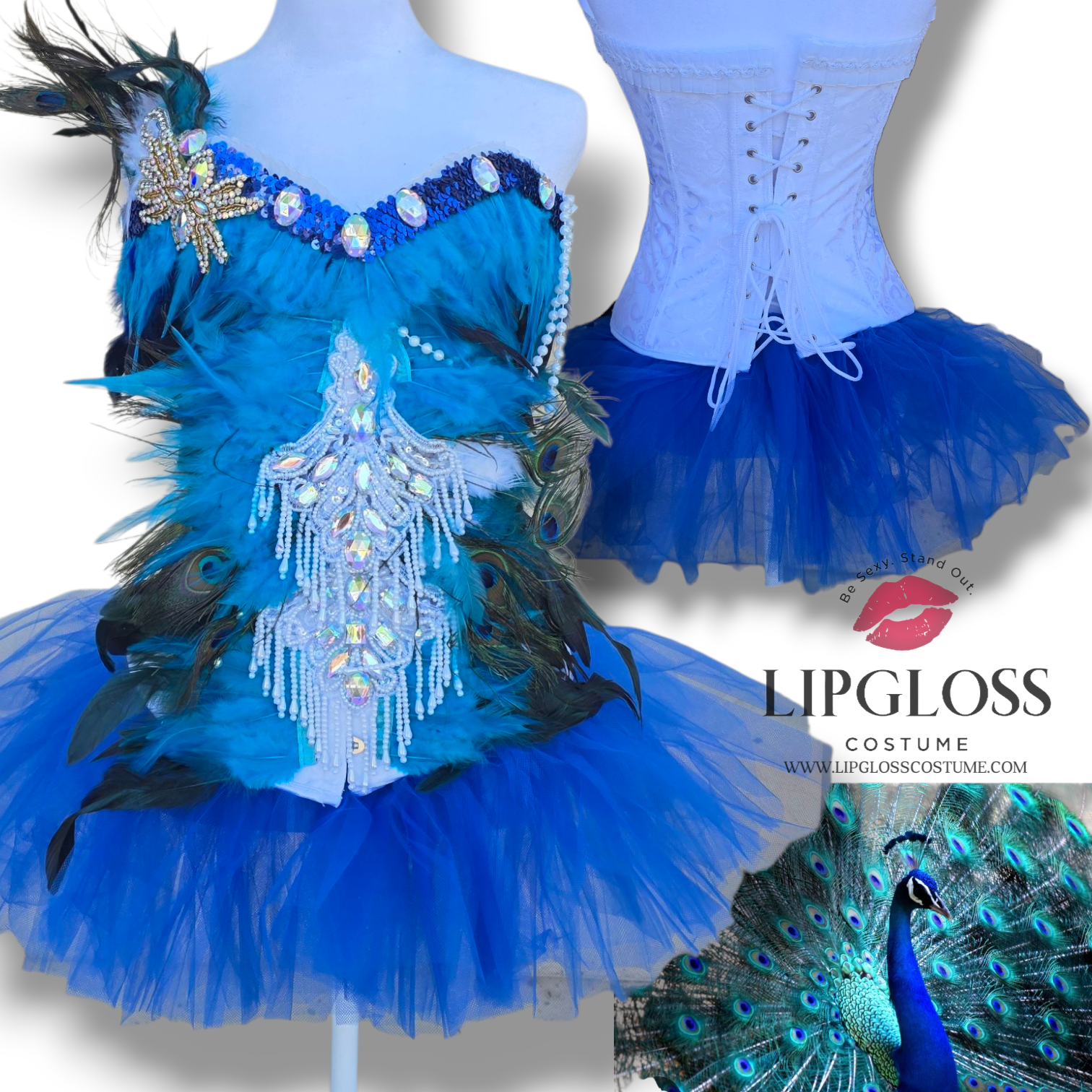 Ready to ship Peacock Corset