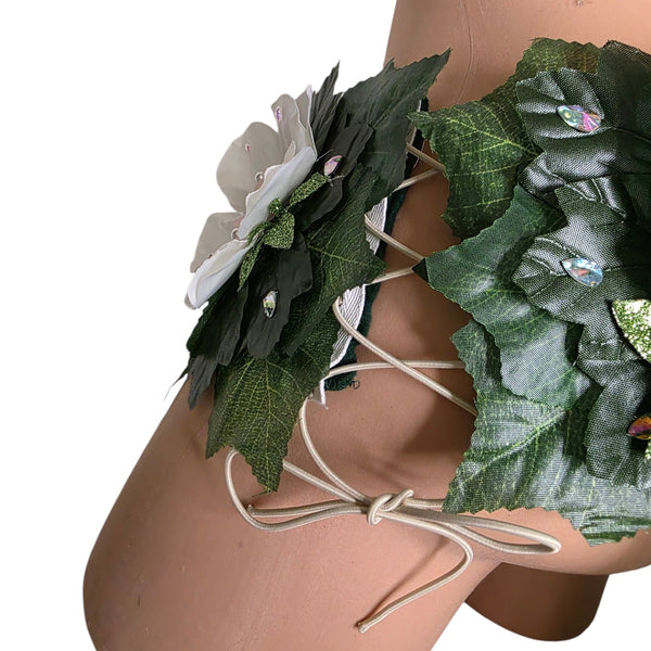 Forest Fairy Leaf Bra & Skirt Set | Woodland Mother Earth Flower Festival Costume