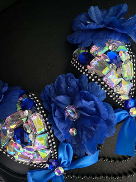 Ready to Ship Blue Flower Rave Bra Costume