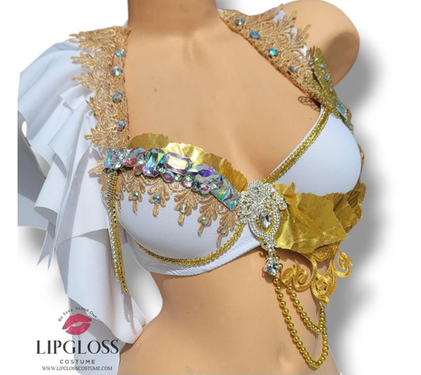 Athena White Gold Goddess Bra Top