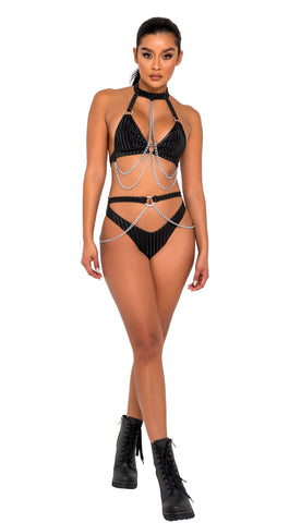 6122 - BIKINI TOP WITH RING & CHAIN DETAIL