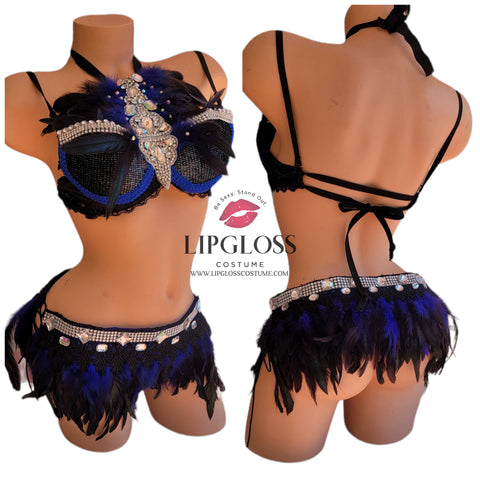 Sexy Blue Indian Costume, Blue bird, Women Indian Costume