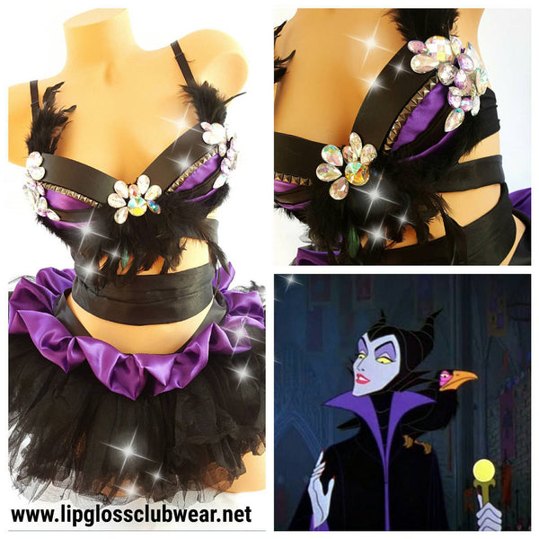 Maleficient Inspired Rave Outfit