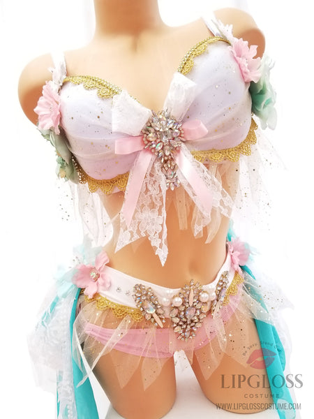 Sexy White Pink Fairy Costume