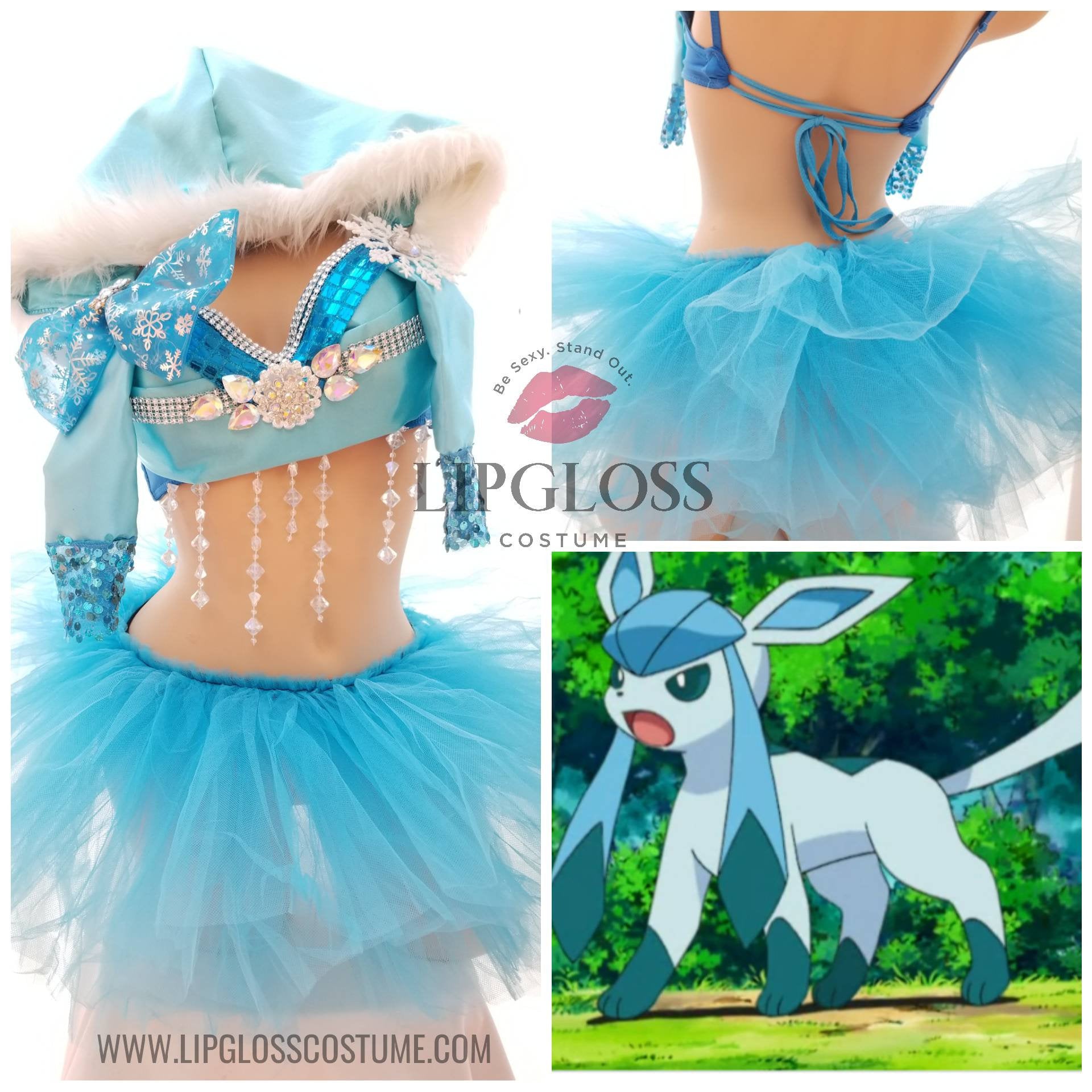 Pokemon inspired Glaceon Costume with Tutu