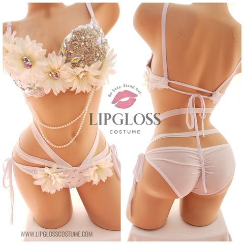 Sexy White Daisy Rave Outfit